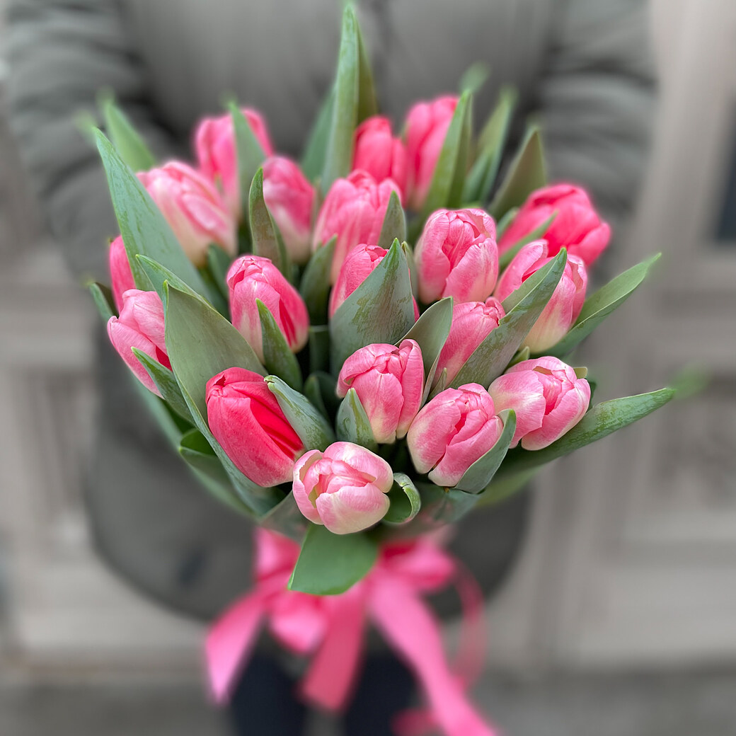 Rozā tulpes