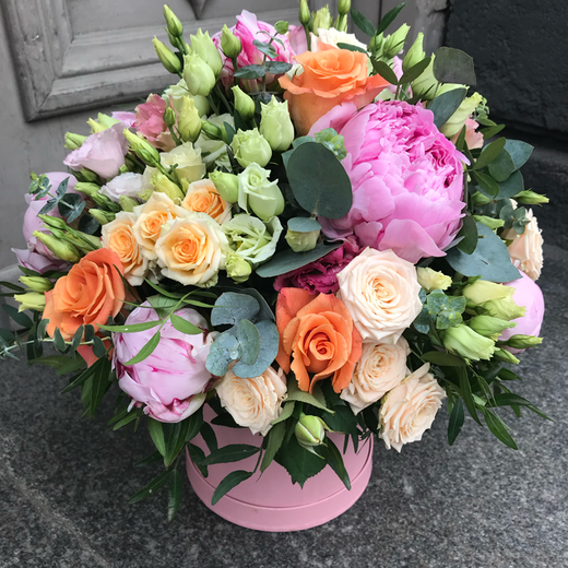 Bright peonies composition