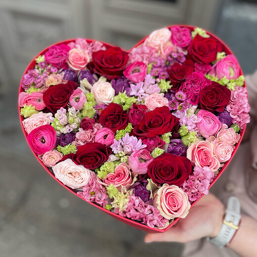 Flower box in the shape of a heart