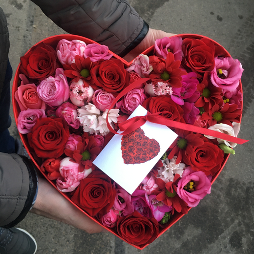 Flower box in the shape of a heart