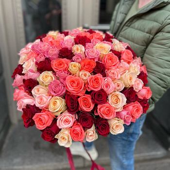 101 different colors of rose (long stem)