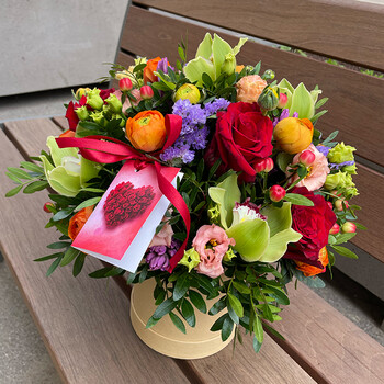 Flower box in bright colors