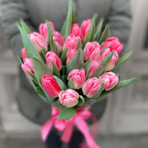 Rozā tulpes