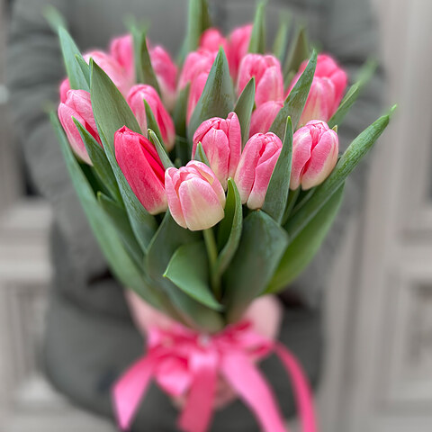 Rozā tulpes