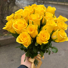 Bouquet of yellow roses 