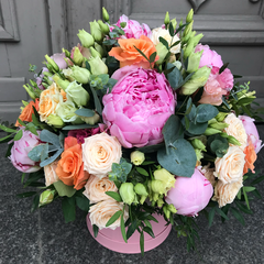Bright peonies composition