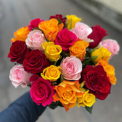  rose bouquet sunrise