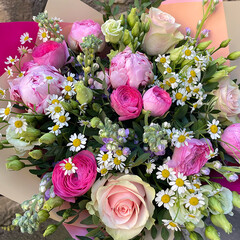 A bouquet of spring and summer flowers