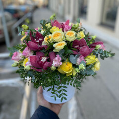 Flower composition in box